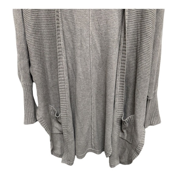 American Eagle Beige Brown Knit Open Front Cardigan Size Medium Cotton Blend - Picture 3 of 6